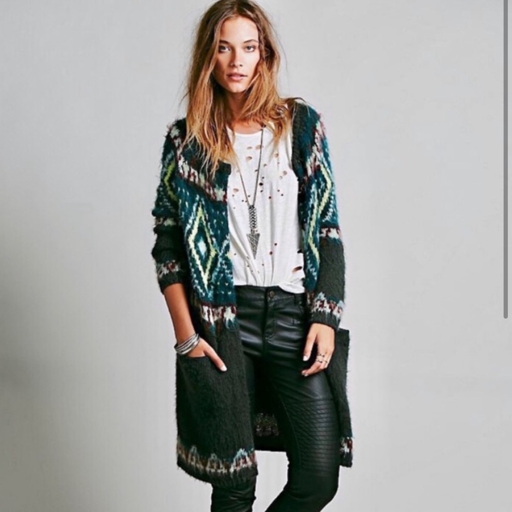 Free People | Frosted Fair Isle Longline Cardigan
